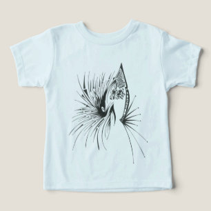 Camiseta Arte de Tatuagem Tribal Abstrato Preto e Branco Ga