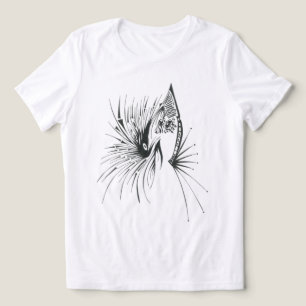 Camiseta Arte de Tatuagem Tribal Abstrato Preto e Branco Ga
