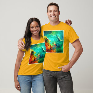 Camiseta Arte de Tela de Galáxia Vibrante