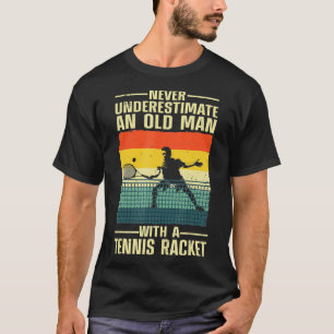 Camiseta Arte De Tênis legal Para O Avô, Jogador De Tênis M