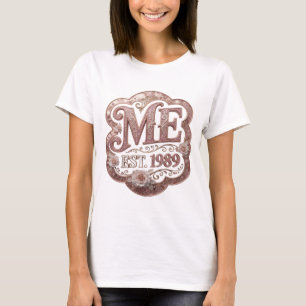Camiseta Arte de texto 3D Bold Gold ME EST 1989