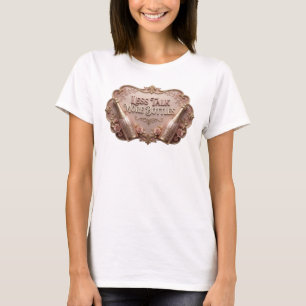 Camiseta Arte de texto 3D Catchy Pink MENOS FALA MAIS GARRA