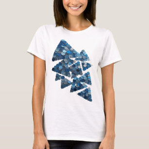 Camiseta Arte de texto 3D cinza Statement BLUE TREE