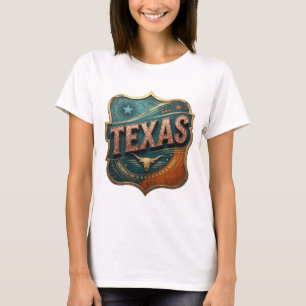 Camiseta Arte de Texto 3D Cool Gold TEXAS