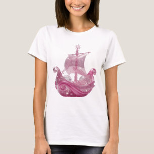 Camiseta Arte de texto 3D de NAVIO BRILHANTE PRATA na moda