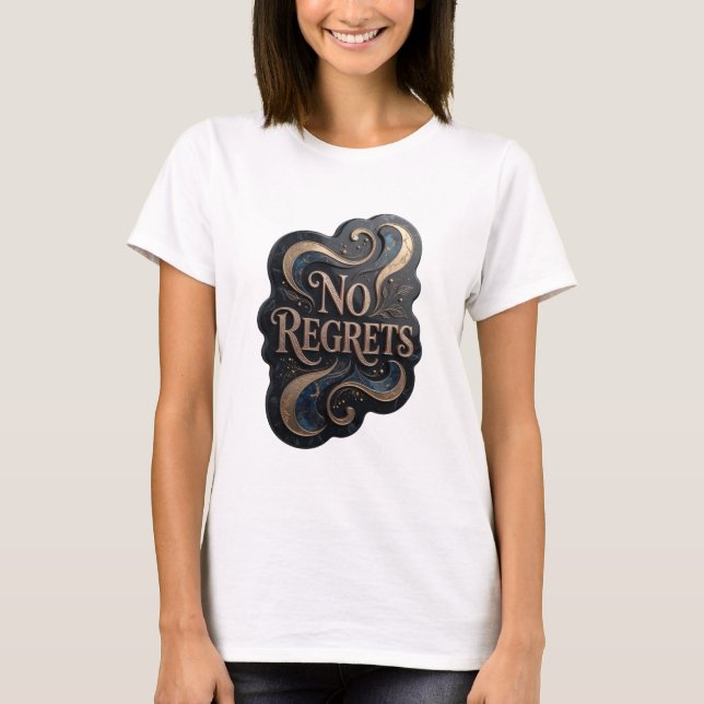 Camiseta Arte de Texto 3D em Ouro Impactante SEM ARREPENDIM (Frente)