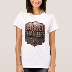 Camiseta Arte de texto 3D em Ouro Vibrante MAIS QUE A VIDA