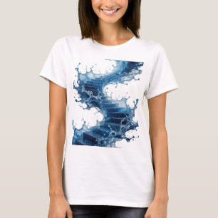 Camiseta Arte de texto 3D em prata brilhante ESCADAS COM ÁG