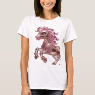 Camiseta Arte de texto 3D em prata com ROSA OURO COR-DE-ROS