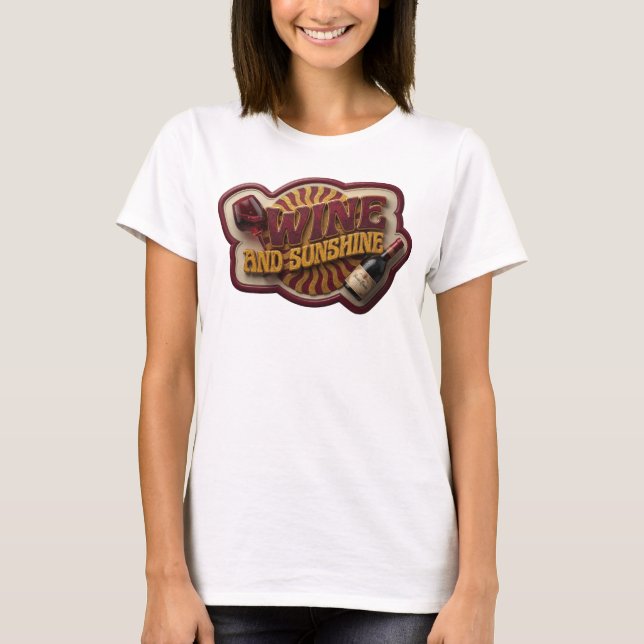 Camiseta Arte de texto 3D em rosa clássico VINHO E SOL (Frente)
