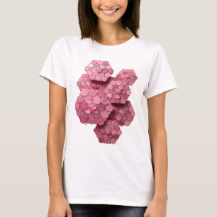 Camiseta Arte de Texto 3D em Rosa Moderno MOEDAS ROSAS