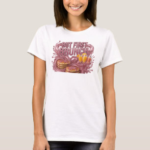 Camiseta Arte de texto 3D em vermelho limpo MAS PRIMEIRO BR