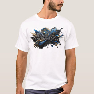 Camiseta Arte de texto 3D FOCADO da Marinha Moderna
