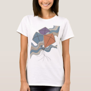 Camiseta Arte de texto 3D icônica em cinza KITE FREEDOM