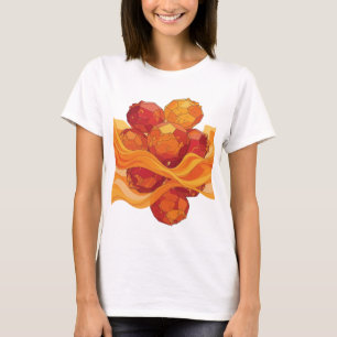 Camiseta Arte de texto 3D laranja divertida FOGO E GELO