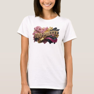 Camiseta Arte de texto 3D laranja legal TOO PRETTY
