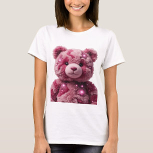 Camiseta Arte de Texto 3D Rosa Chamativo SPACE BEAR