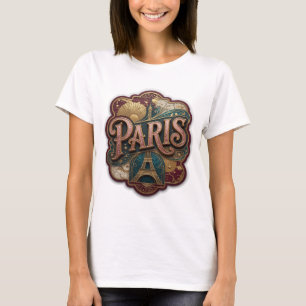 Camiseta Arte de Texto 3D Rosa Elegante PARIS