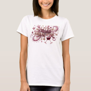 Camiseta Arte de texto 3D Rosa na Moda VIVA RI BEBA VINHO