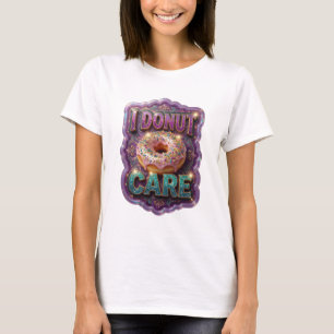 Camiseta Arte de Texto 3D Roxo Clássico EU NÃO ME IMPORTO