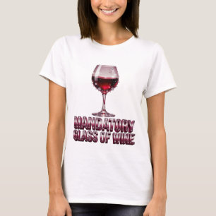 Camiseta Arte de texto 3D Snappy Pink COPO DE VINHO OBRIGAT