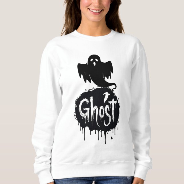 Camiseta Arte de texto pingando - Fantasma - Horror Sombrio (Frente)