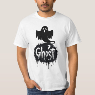 Camiseta Arte de texto pingando - Fantasma - Horror Sombrio