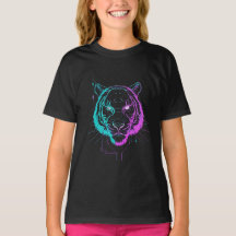 Arte de tigre digital néon