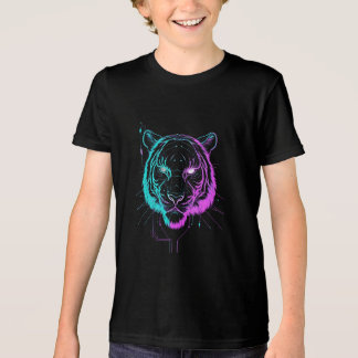 Camiseta Arte de tigre digital néon