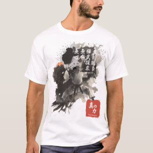 Camiseta Arte de Tinta Kyokushin Sumi-E Inspiração Zen Guer