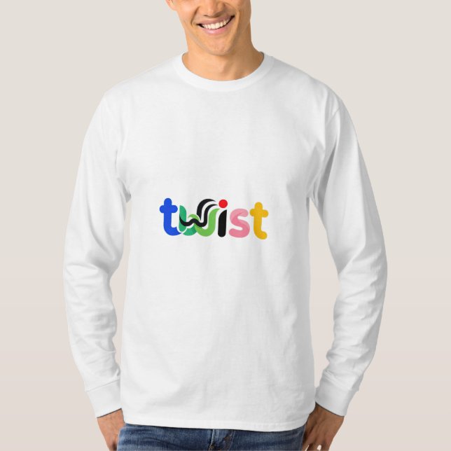 Camiseta Arte de Tipografia com Torção Vibrante (Frente)