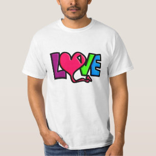 Camiseta Arte de Tipografia de Palavra de Amor