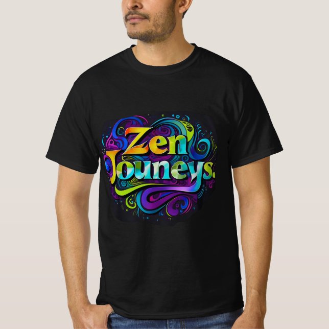 Camiseta Arte de Tipografia de Zen Journey (Frente)