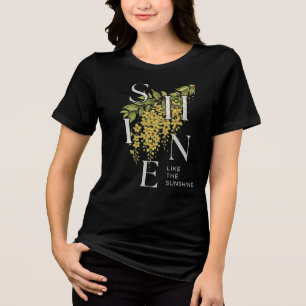 Camiseta Arte de Tipografia Floral Sunshine por PixelPeak
