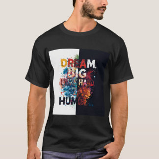 Camiseta Arte de Tipografia Grande do Sonho Inspirador