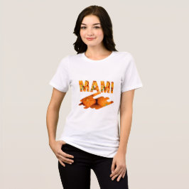 Camiseta Arte de Tipografia Laranja MAMI