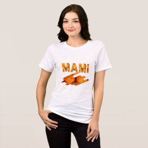 Camiseta Arte de Tipografia Laranja MAMI