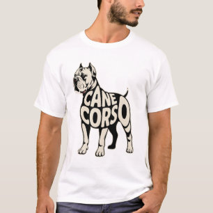 Camiseta Arte de Tipografia Negrito do Cão Cane Corso