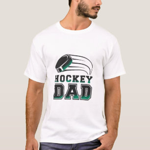 Camiseta Arte de Tipografia Orgulho Esportes Pai de Hockey