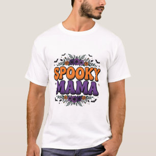 Camiseta Arte de Tipografia Retro de Halloween Spooky Mama