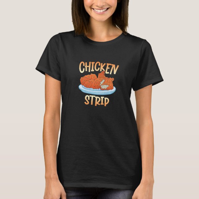 Camiseta Arte de Tira de Frango Para Um Nugget de Frango (Frente)