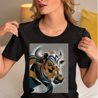 Camiseta Arte de Touro Geométrico
