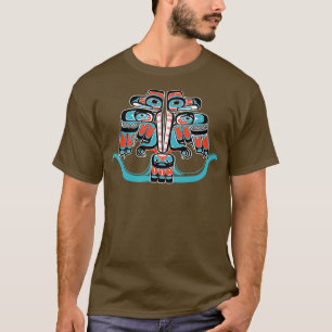 Camiseta Arte de Tribo Nativa Americana de Haida de Dois Th