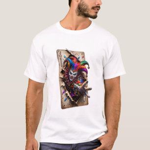 Camiseta Arte de Truque de Carta do Cão Piadista Caótico