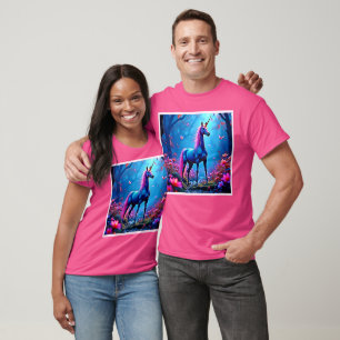 Camiseta Arte de Unicórnio de Fantasia Mística
