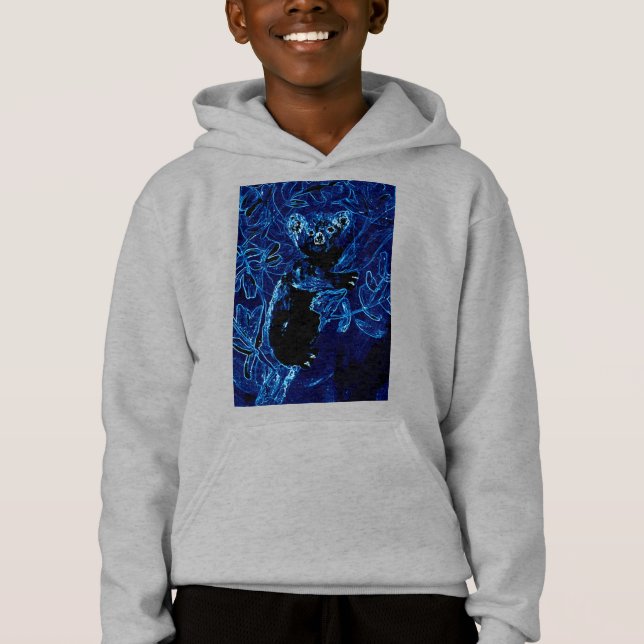 Camiseta Arte de Urso de Koala Azul (Frente)