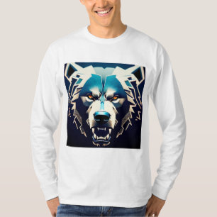 Camiseta Arte de Urso Estilizado e Feroz com Destaques em N
