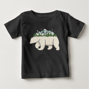 Camiseta Arte de Urso Polar da Floresta Montanhosa do Norte