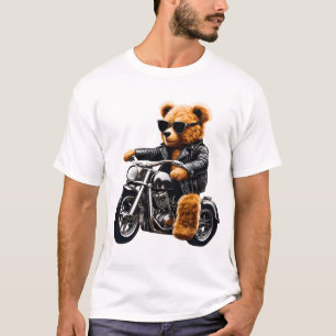 Camiseta Arte de Urso Teddy Motoqueiro Durão