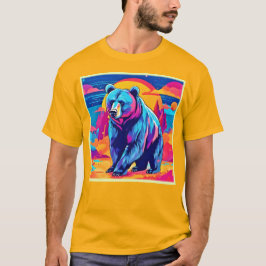 Camiseta Arte de Urso Vibrante